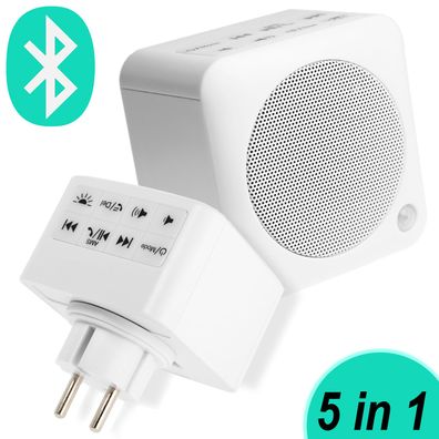 Bluetooth 4.2 5in1 Steckdosenradio Lautsprecher UKW NFC Box + Nachtlicht Weiß
