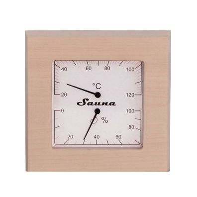Sauna Thermometer/ Hygrometer Sauna Klimamesser aus Espenholz