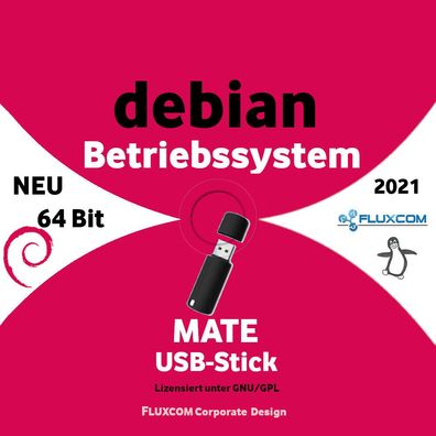 Linux Debian 11.3.0 Mate Live - Install USB Stick 64 Bit Betriebssystem Deutsch
