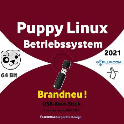 Puppy Linux Slacko 7.0 64 Bit, Live, 16GB USB-Boot-Stick, englisch