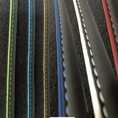 Fußmatten für Honda Civic / Type R Velours schwarz mit Nubukband farbig n. Wahl