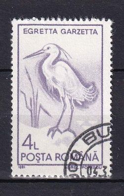Motiv - Vogel - Seitenreiher (Egretta garzetta) - (Rumänien) - gestempelt