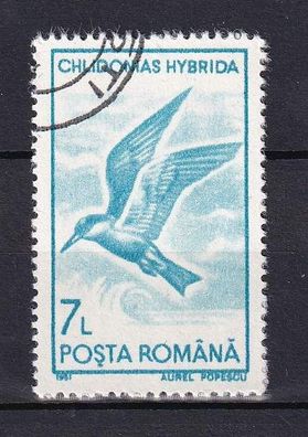 Motiv - Vogel - Weißbartseeschwalbe (chlidonias hybrida ) - (Rumänien) - gestempelt