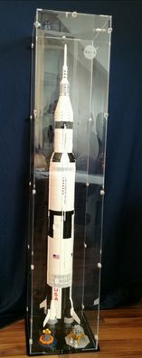 Acrylglas Vitrine Haube für Ihr LEGO Modell Nasa Apollo Rakete 21309 stehend