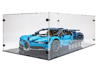 Acrylglas Vitrine Haube für LEGO Modell Bugatti Chiron mit Schriftzug