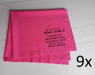 Aqua Star® Reinigungstuch - 9er-Pack (identisch mit Glasswonder®) 39 x 51 cm, pink
