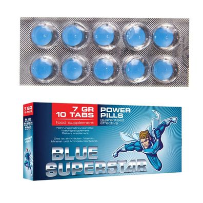 Pharmquest - BLUE Superstar - 10 blaue Pillen - für erwachsene Männer - P44