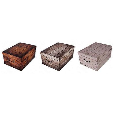Aufbewahrungsbox klein Natur mit Deckel/ Griff 37x30x16cm Allzweckkiste Pappbox ...