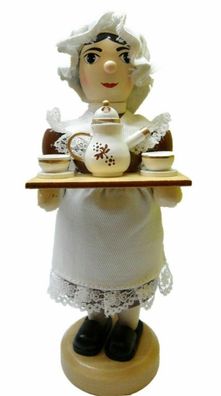 Räuchermann / Räucherfrau " Kaffeefrau / Teefrau " (raucht aus Kanne) 18 cm