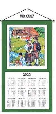 Stoffkalender 2022 Schwarzwaldhaus Transferdruck / Kalender / Textilkalender