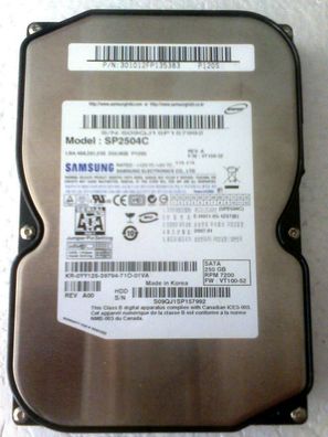 Samsung SP2504C 3,5 Zoll SATA Festplatte, HDD für Desktop PC / 7200 rpm, Top