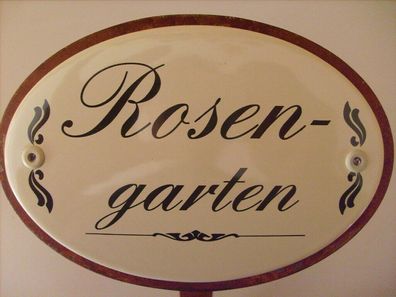 Pflanzschild Rosengarten Pflanzetikett Pflanzenstecker Gemüse Emaille 50cm Stab