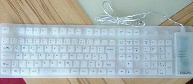 Logilink Flexible Keyboard Weiß USB und PS2, 109 Tasten QWERTZ, komplett OVP