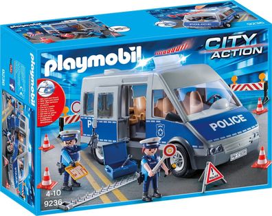 Playmobil 9236 Polizeibus mit Straßensperre
