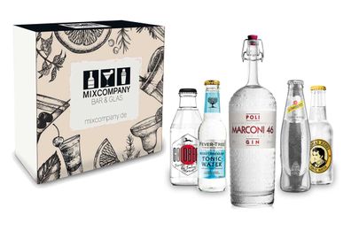 Marconi 46 Geschenkset - Gin 0,7l (46% Vol) + Goldberg Yuzu Fever Tree Mediterr