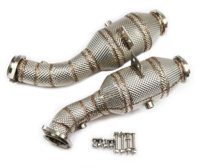 HIGH-QUALITY Edelstahl Downpipe 58MM + Hitzeschutz + Sportkat FÜR Mercedes C43