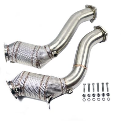 High-Quality Edelstahl Downpipe 76mm 3" Katersatz Porsche Cayenne 92A 3.6 Turbo