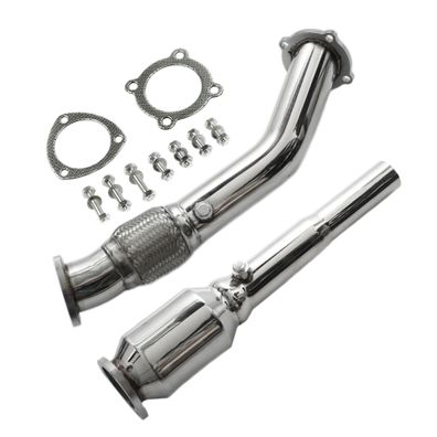 Edelstahl Downpipe 3" 76mm mit 200 Zeller Sport-Kat Audi A3 VW 1.8T 20V + GTI