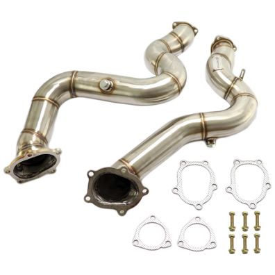 Edelstahl Downpipe Hosenrohr 2,75" 70mm für Audi A6 S6 RS6 A7 S7 RS7 4G S8 4H