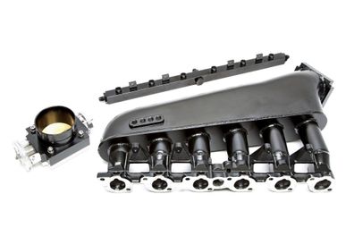 TA Technix Ansaugbrücke Set + Einspritzleiste schwarz für BMW E30 E28 M20 Motor