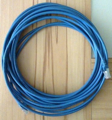 Netzwerkkabel, LAN Kabel, Ethernet Kabel RJ45 CAT5E 15m Blau, Neu