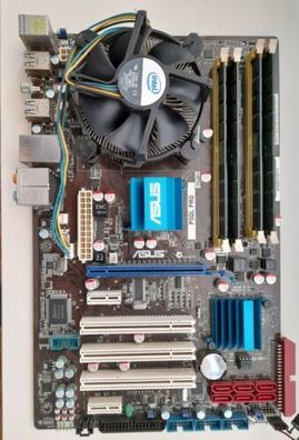 ASUS P5QL-Pro + E8400 CPU mit Kühler und 4GB RAM als KIT inklusive Blende