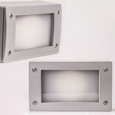 FIONA Aussen LED Wandleuchte Grau H120xB200mm 1x3W GX53 3000K 50000h 350lm Warmweiß