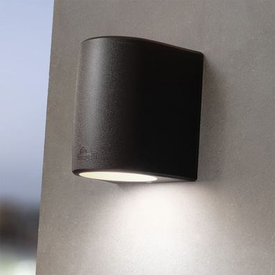 FIONA Außen LED Wandleuchte 4,5W GX53 Schwarz Modern Strahler 19cm IP66 | Lampe Fass