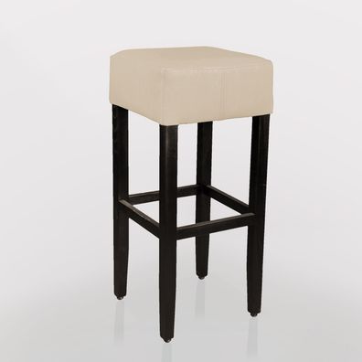 2er-Set Francesco | Bistro Barhocker | Creme | Leder | Gastro Barhocker