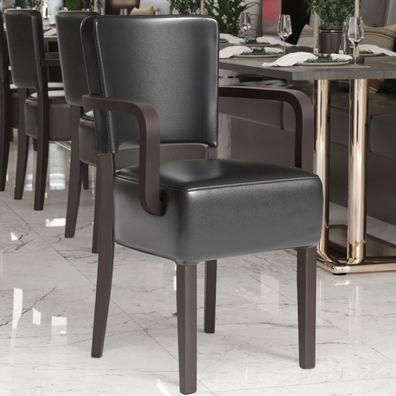 2er-Set LUCA ARM | Bistrostuhl | Schwarz | Leder | Gastrostühle, Bistrostühle Gepols