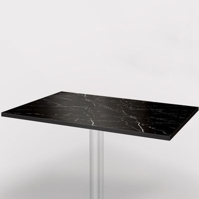 2er-Set Bistro Terrassen Tischplatte | 120x60cm | Schwarz Mamor | 100% HPL | Compact