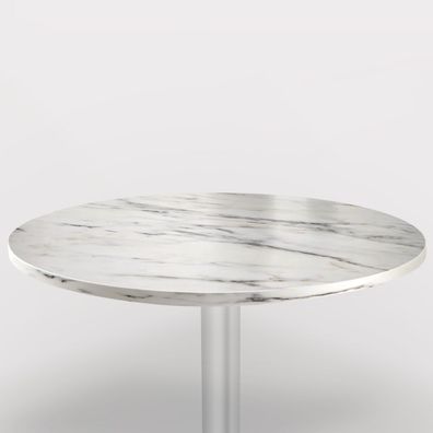 ITALIA Bistro Tischplatte | Ø60cm | Weiß Marmor | Holz | Gastro Restaurant Holztisch