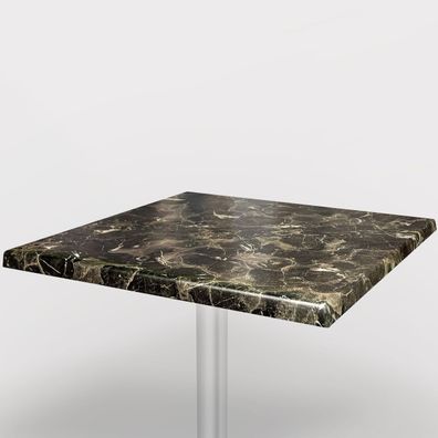 AUSVERKAUF) Werzalit | Bistro Tischplatte | 80x80cm | Schwarz Marmor | Topalit Tis