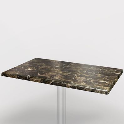 Werzalit | Bistro Tischplatte | 110x60cm | Schwarz Marmor | Topalit Tischplatte