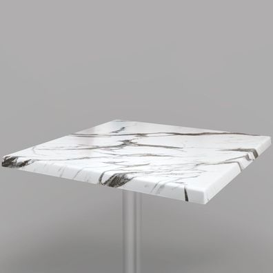 Werzalit | Bistro Tischplatte | 70x70cm | Weiß Marmor | Topalit Tischplatte