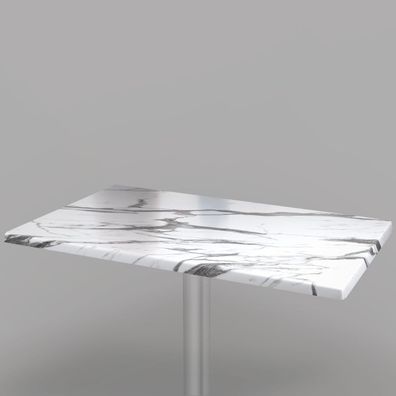 Werzalit | Bistro Tischplatte | 110x60cm | Weiß Marmor | Topalit Tischplatte