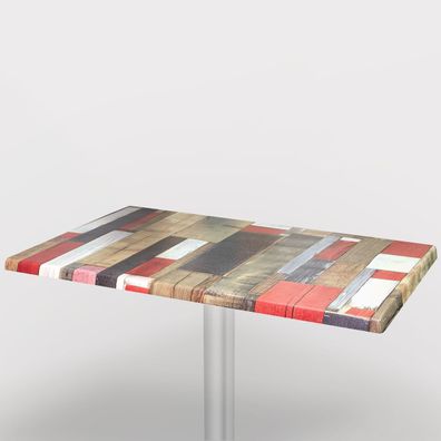 AUSVERKAUF) Werzalit | Bistro Tischplatte | 120x70cm | Vintage Bunt | Topalit Tisch