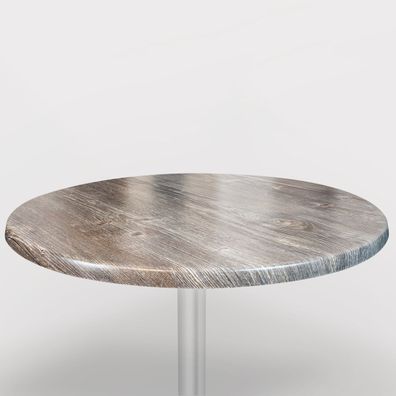 AUSVERKAUF) Werzalit | Tischplatte | Ø60cm | Kiefer Braun | Topalit Tischplatte