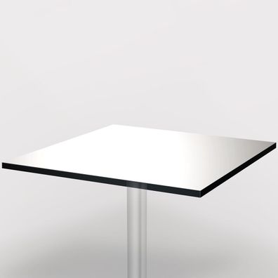 2er-Set (AUSVERKAUF) Compact | HPL Bistro Tischplatte | 60x70cm | Weiß | Gastro HPL