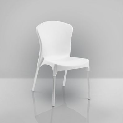 4er-Set Houston Bistro Terrassen Stuhl | Weiß | Stapelbar | Garten Terrasse Stühle G
