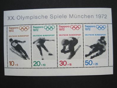 Bund MiNr. 684-687 Block 6 postfrisch * * " Olympische Spiele 1972 " (BU 684-87 Bl6)