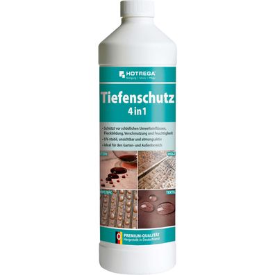 Hotrega Tiefenschutz Fleckschutz für Holz WPC Stein Textil 1L 4in1 Imprägnierung