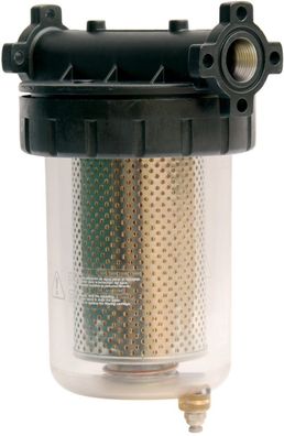 Filter mit transparentem 2l Behälter für Heizöl Diesel Duchfluss 105 lmin 25µ