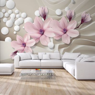 Muralo VINYL Fototapete XXL TAPETE 3D Effekt Blumen Kugeln 1447