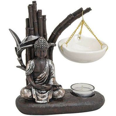 Buddha Duftlampe Keramik Poly Deko Duft Lampe Antik Style NEU