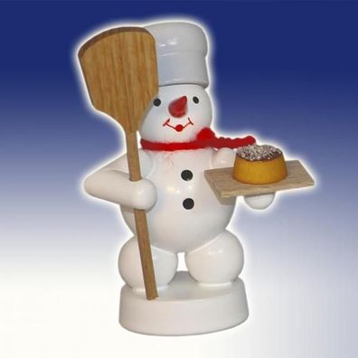 Miniaturfigur Bäcker Schneemann mit Pfefferkuchen-Frau Höhe 8cm NEU Holzfigur 