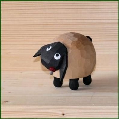 groß Höhe ca 13,5cm  NEU Holzfigur Weihnachtsfigur Schaf Gustav mit Hummel 