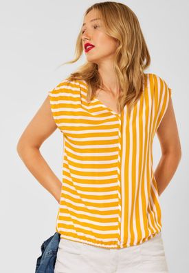 Street One - Bluse mit Streifen-Mix in Sulphur Yellow