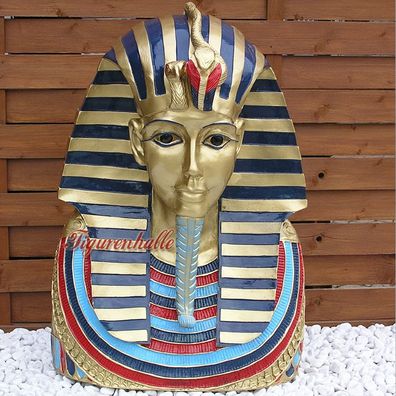 Pharaoh Tutanchamun Figur Büste Wanddekoration Wand Wandfigur gold Lackierung Maske