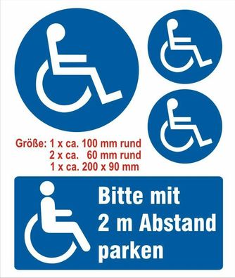 4 er Set Aufkleber Behindert Rollstuhl Behinderten Behindertenaufkleber Nr.7597G
